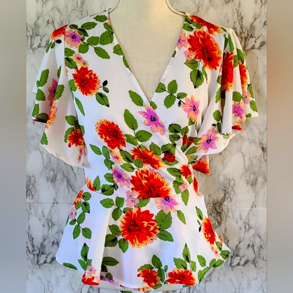 Live 4 Truth Floral Wrap Blouse